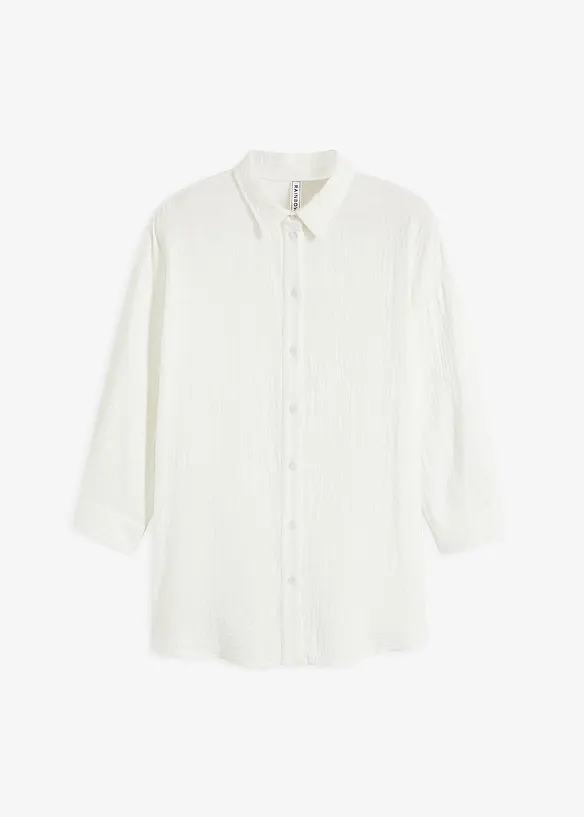 Skjortebluse i musselin, bonprix
