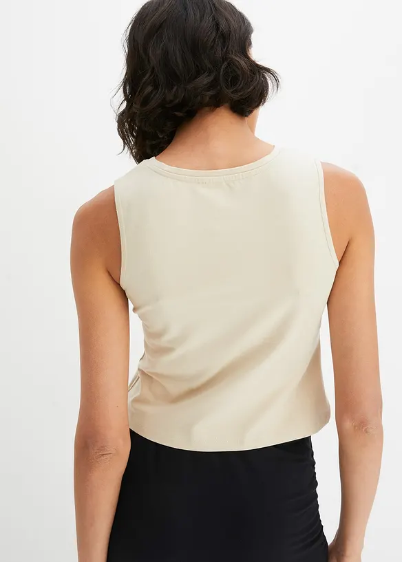 Cropped topp av myk bomullsmiks, bonprix