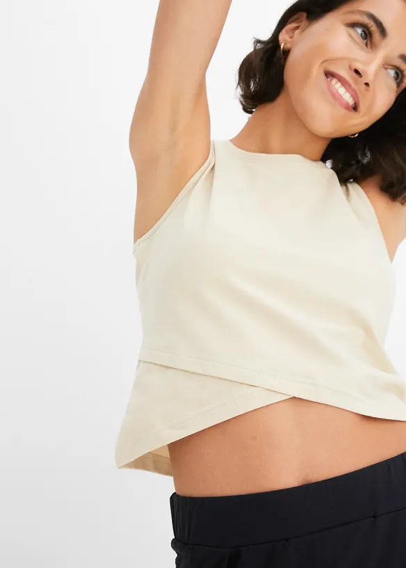 Cropped topp av myk bomullsmiks, bonprix