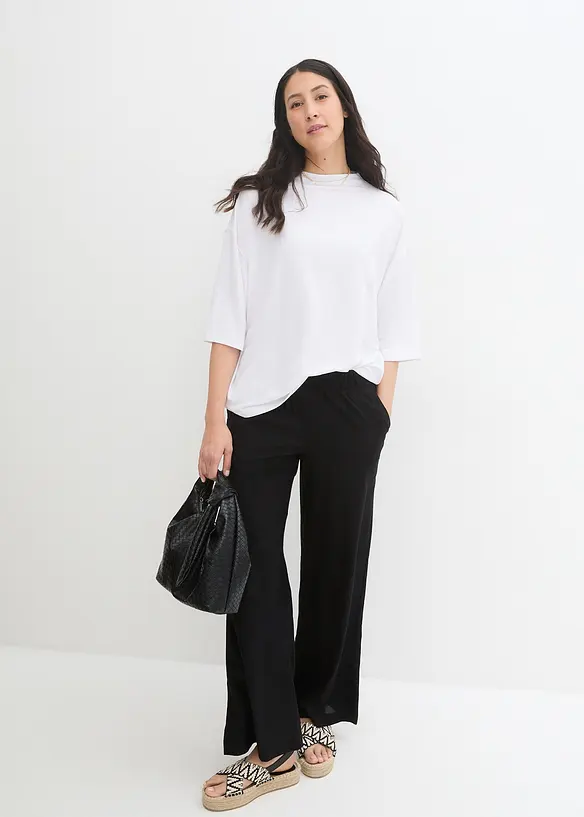 Vid palazzobukse med komfortlinning, bonprix