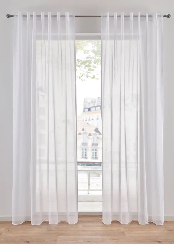 Ensfarget gardin av lett voile (1-pack), bonprix