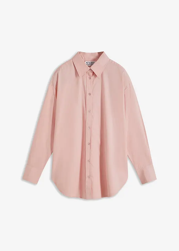 Oversized skjorte med knappestolpe, av 100% bomull, bonprix