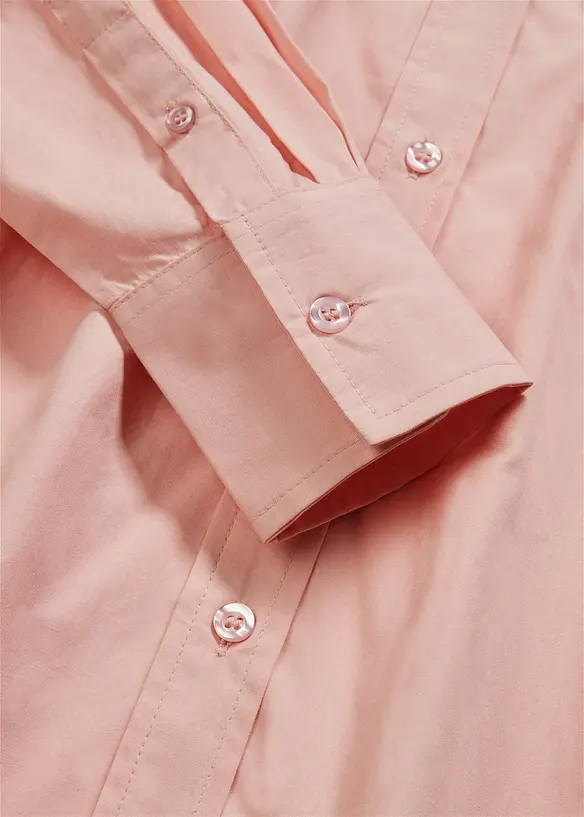 Oversized skjorte med knappestolpe, av 100% bomull, bonprix