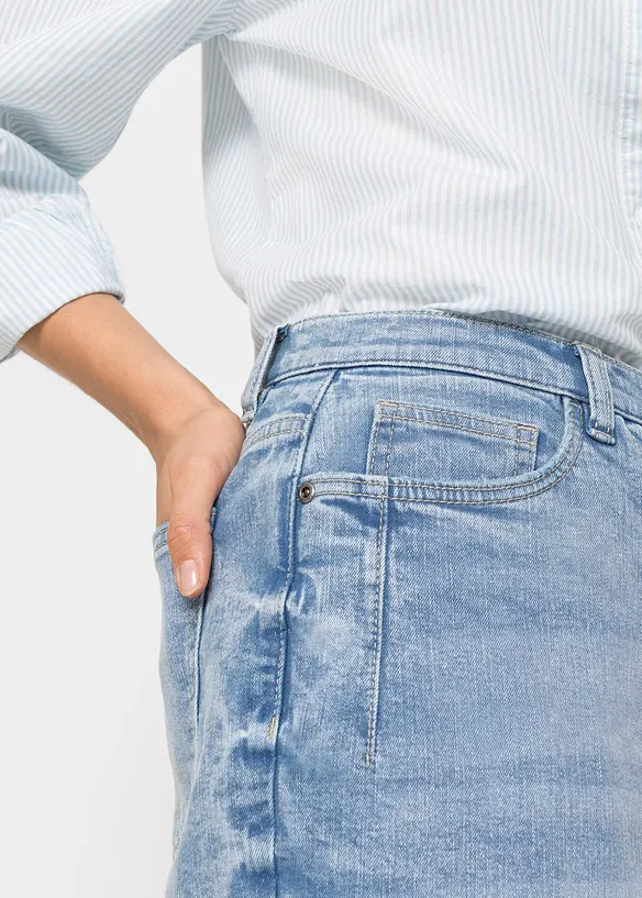 Barrel-Jeans, High Waist, økologisk bomull, bonprix