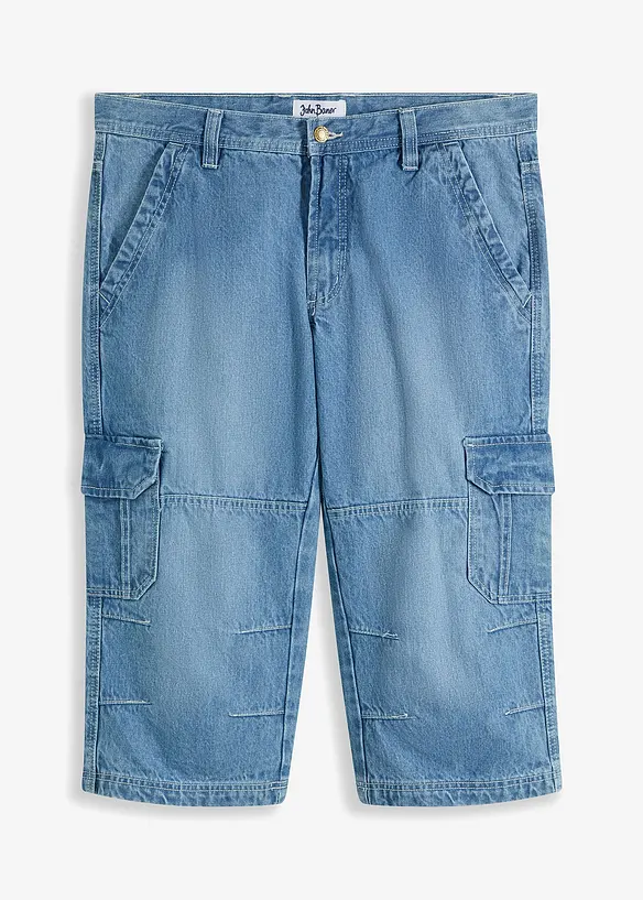 Regular Fit 3/4-cargojeans med stretch, Straight, bonprix