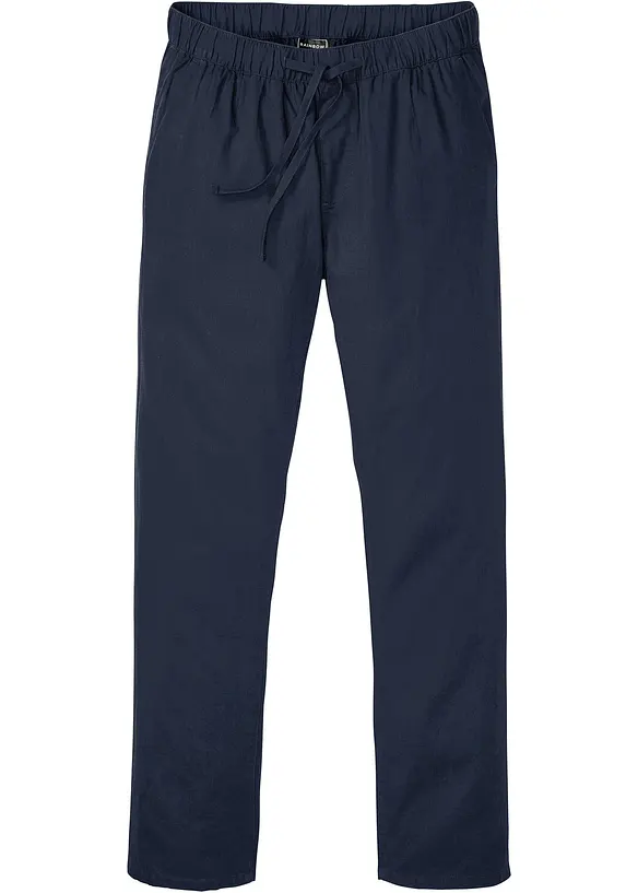 Regular Fit slip on-bukse med linandel, Straight, bonprix