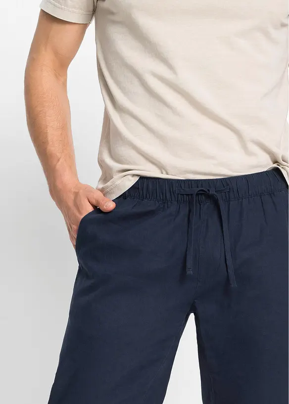 Regular Fit slip on-bukse med linandel, Straight, bonprix