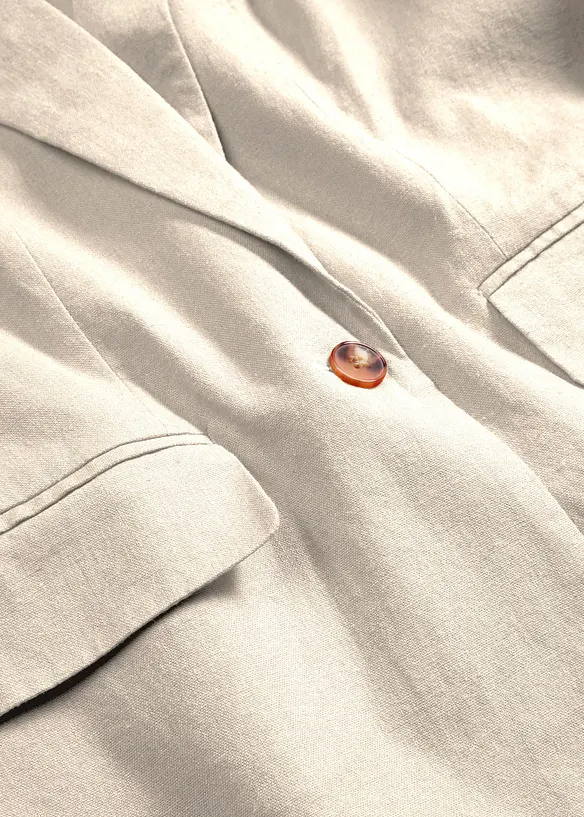 Lang blazer i lin- og viskosemiks, bonprix