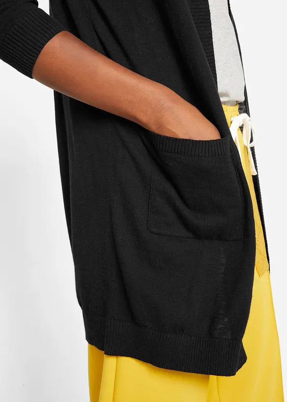 Finstrikket cardigan i bomull, bonprix