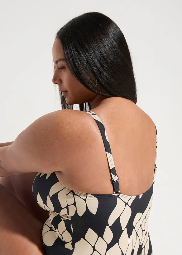 Shape-badedrakt med V-hals, lett formende, bonprix