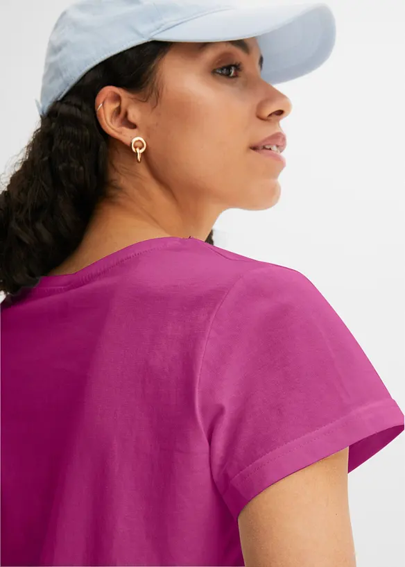 Topp med rund hals, kort arm (5-pack), bonprix