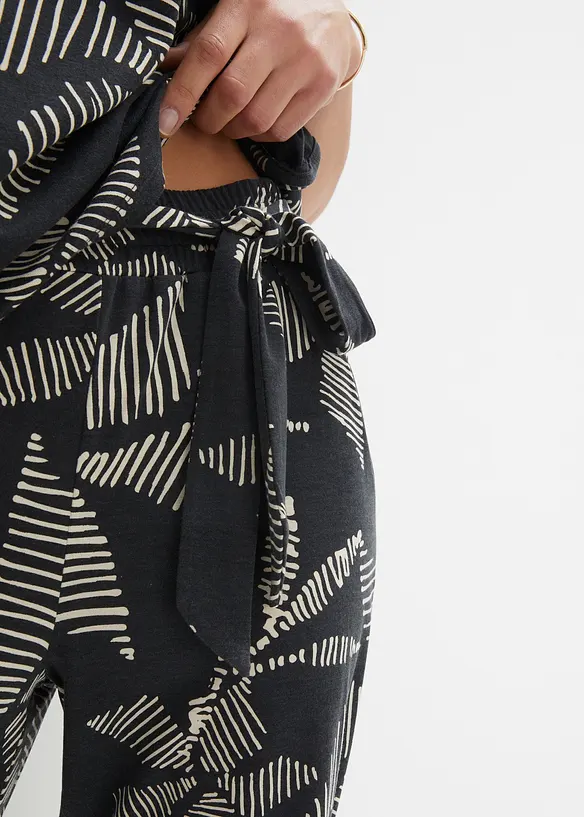 Slip on-bukse med knyting, bonprix