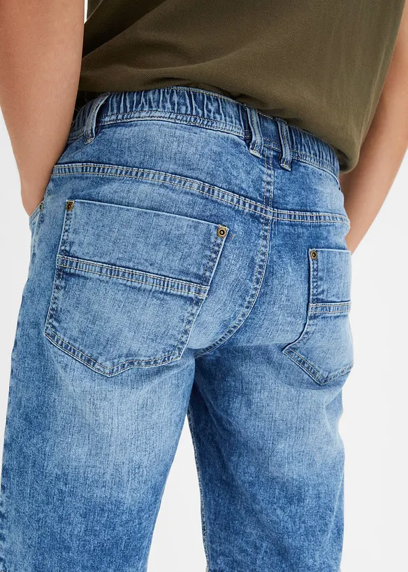 Pull on-bermudashorts i lett denim med stretch, Slim Fit, bonprix
