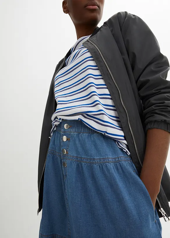 Jeans-volangskjørt, bonprix