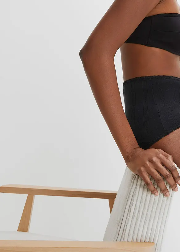 Truse med høy midje i lett bomull (4-pack), bonprix