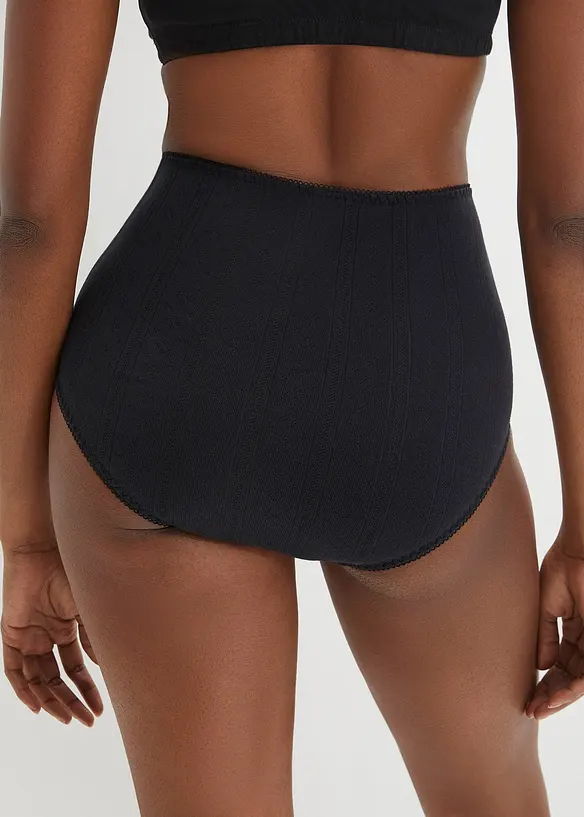 Truse med høy midje i lett bomull (4-pack), bonprix