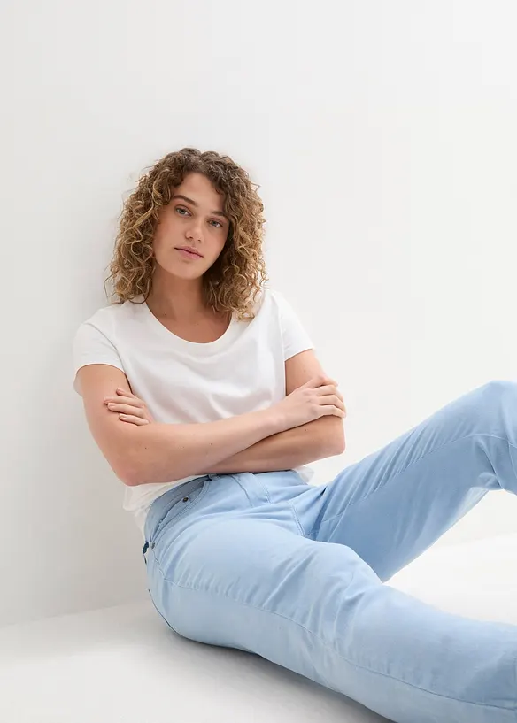 Kort twillbukse med used-look, bonprix