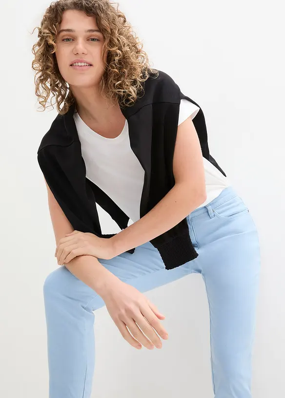 Kort twillbukse med used-look, bonprix