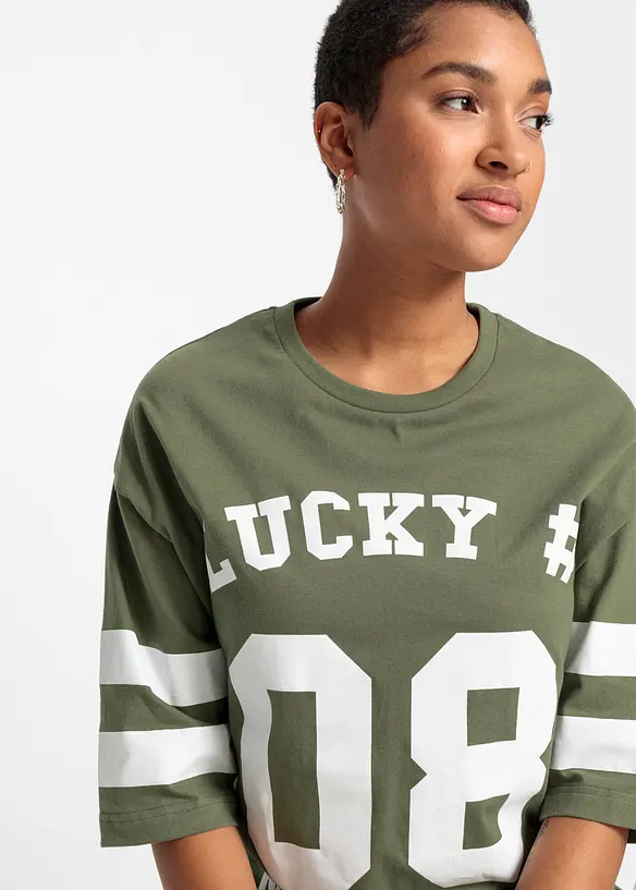 Oversized topp i 100% økologisk bomull, bonprix