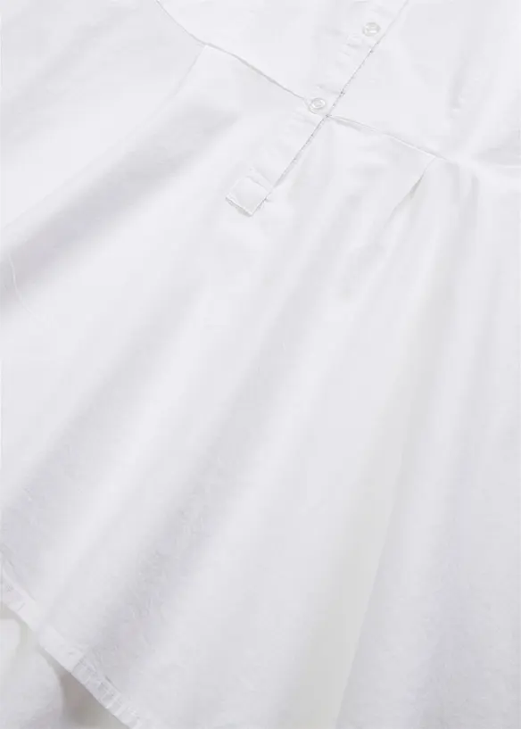Lang bluse med volang, bonprix