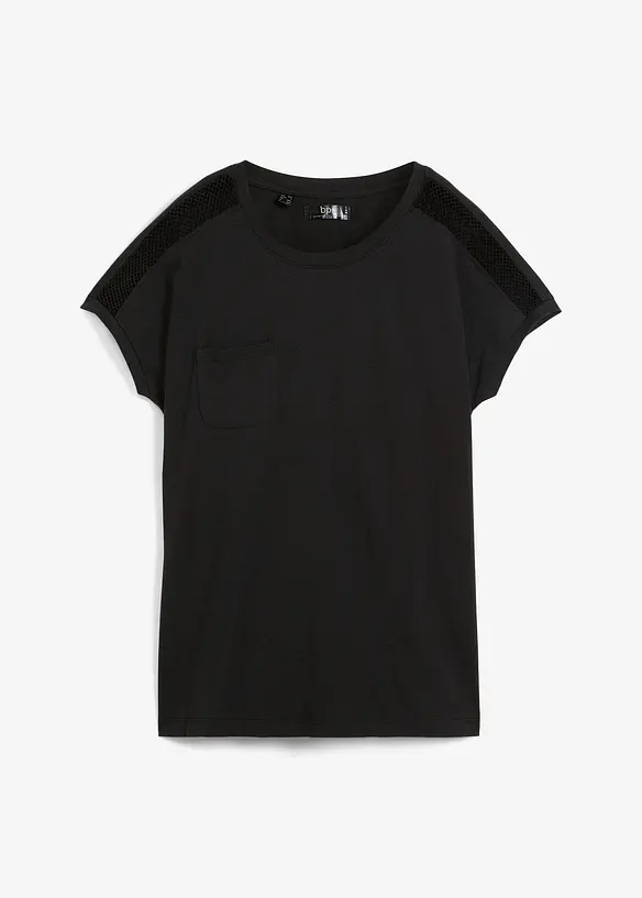 Ledig topp med blonder, bonprix