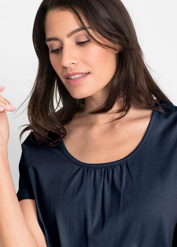 Topp i 100% bomull, kortermet, bonprix