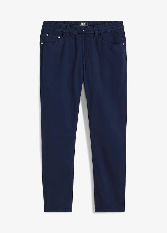 Regular Fit pull on-bukse i 100% bomull, Straight, bonprix