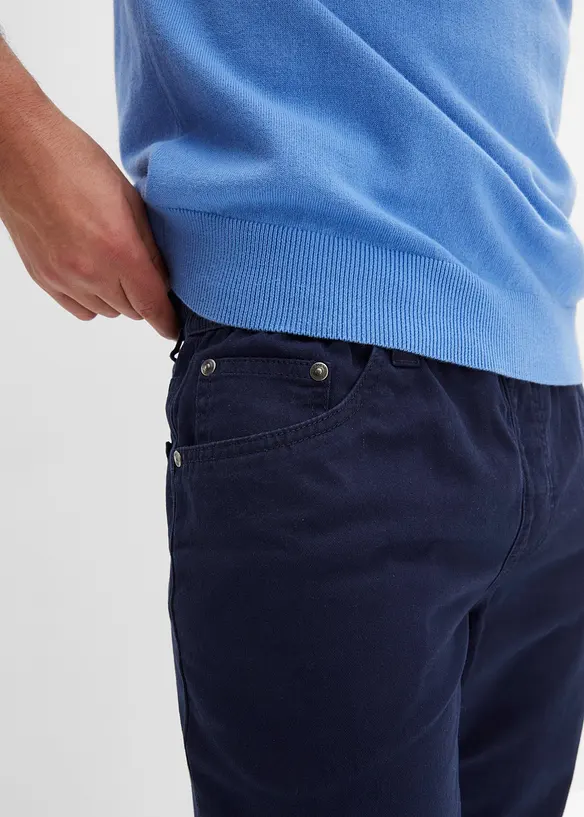 Regular Fit pull on-bukse i 100% bomull, Straight, bonprix