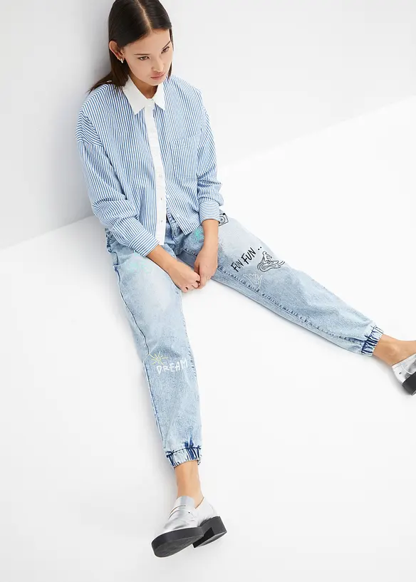 Barrel-jeans med print, bonprix