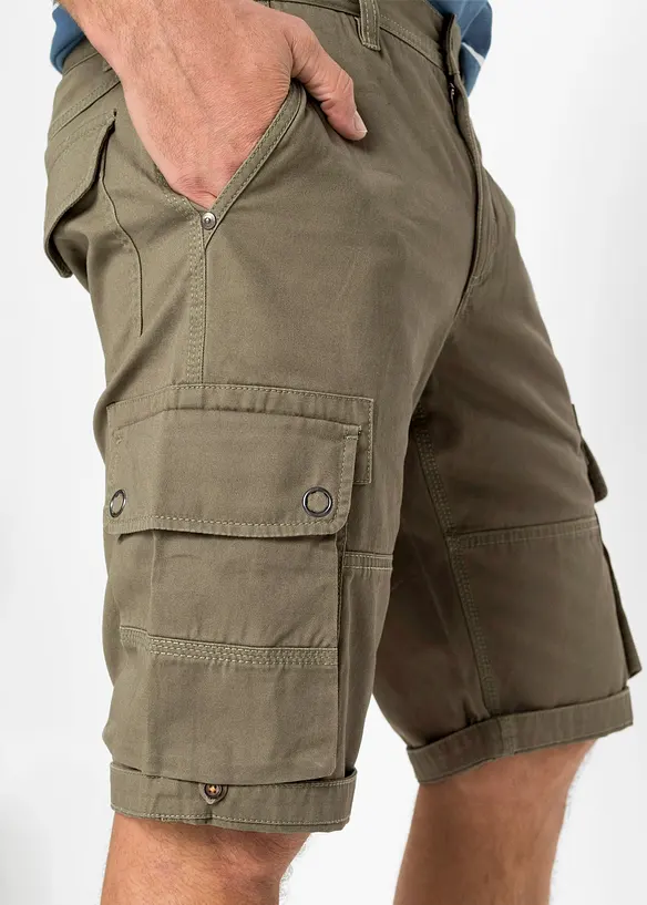 Cargo-bermuda i ren bomull, Regular Fit, bonprix