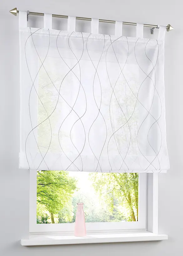 Transparent liftgardin med broderi, bonprix