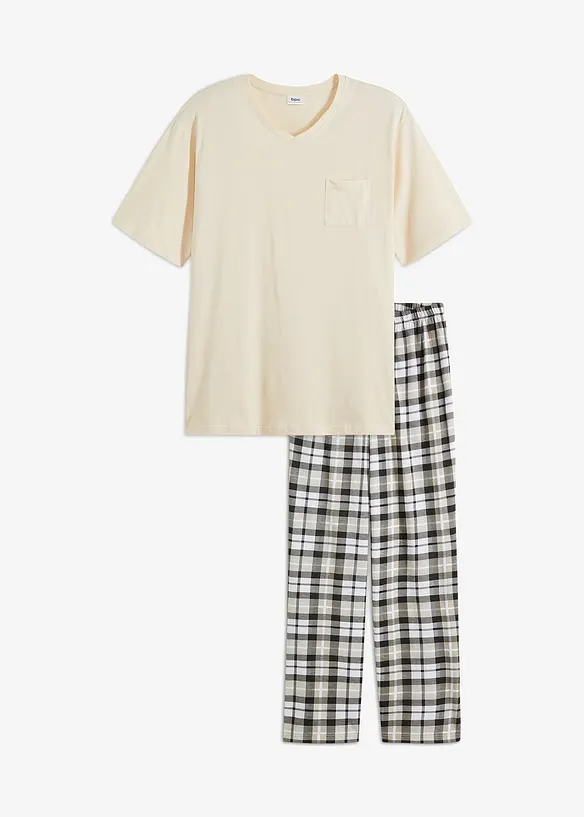 Pyjamas av økologisk bomull med korte ermer, bonprix