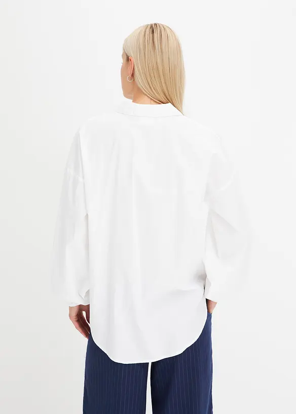 Oversized bluse av ren bomull, bonprix