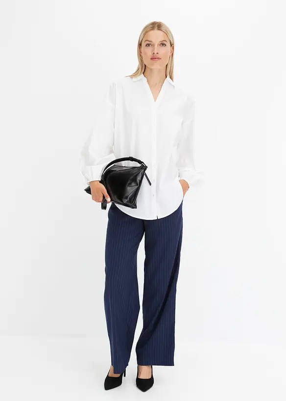 Oversized bluse av ren bomull, bonprix