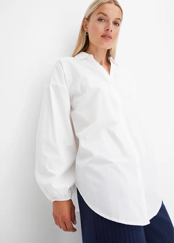 Oversized bluse av ren bomull, bonprix