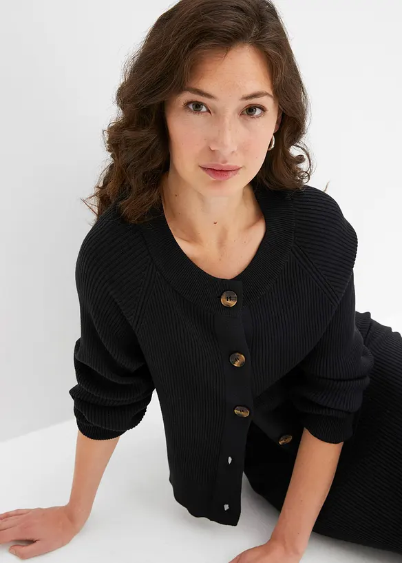 Ribbet cardigan, bonprix