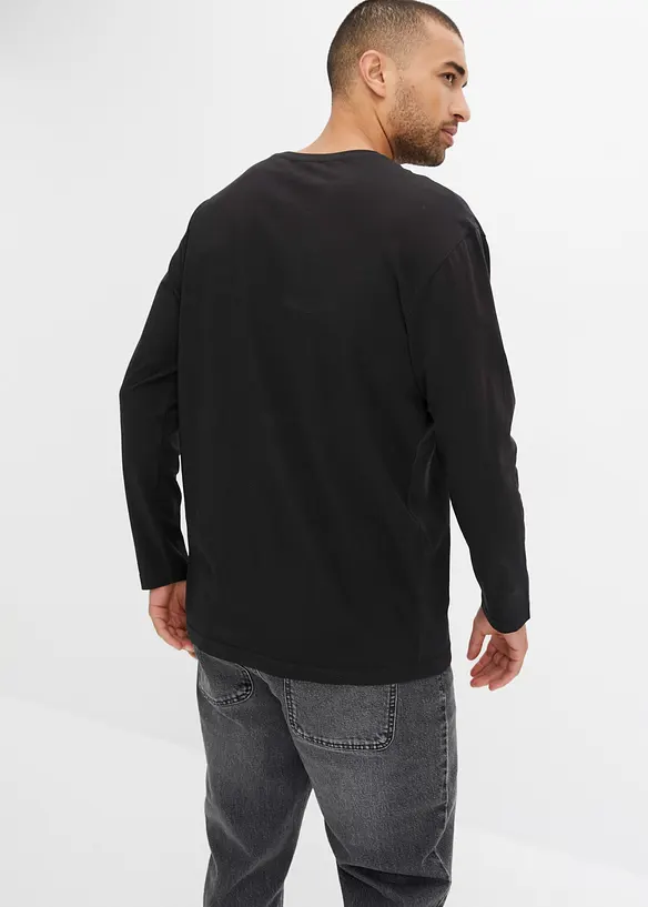 Langermet shirt av økologisk bomull, Loose Fit, bonprix