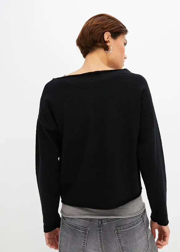 Genser og topp i ren bomull (2-delt sett), bonprix