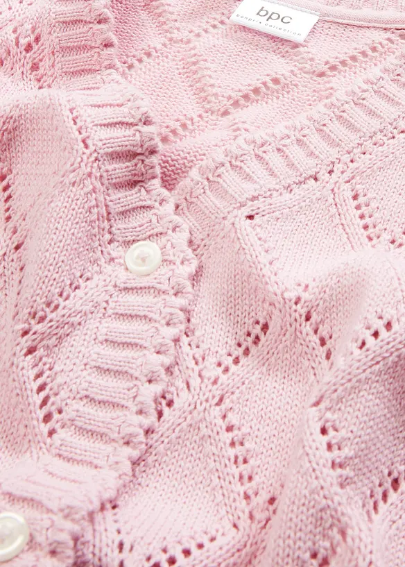 Cardigan med hullmønster, bonprix