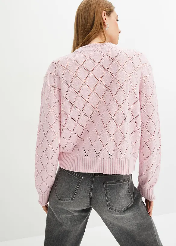 Cardigan med hullmønster, bonprix