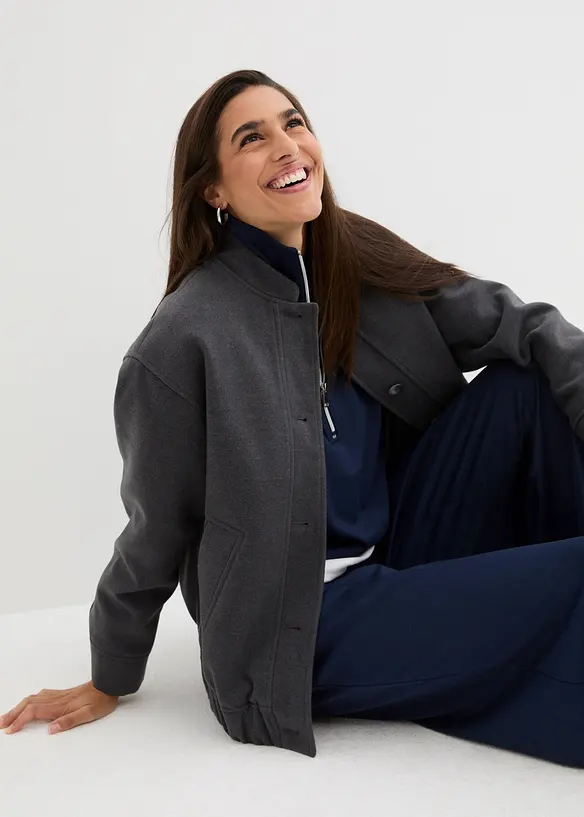 Oversized Jacke i ull-look, bonprix