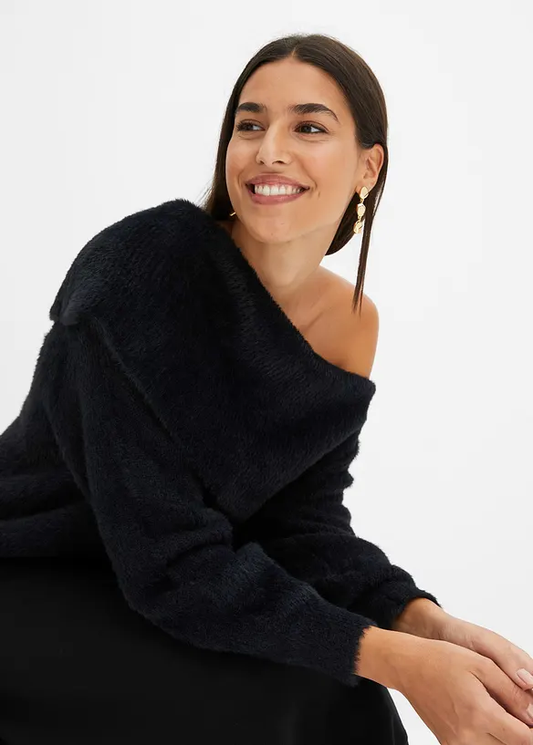 Asymmetrisk off-shoulder genser, bonprix