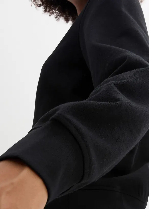 Sweat-bomberjakke med knapper, bonprix