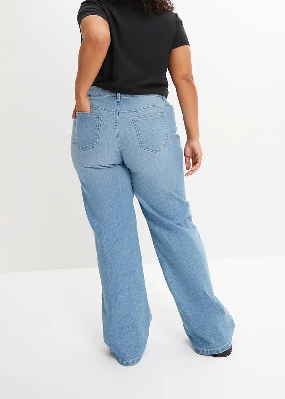 Wide Leg-jeans, Mid Waist, Stretch, bonprix