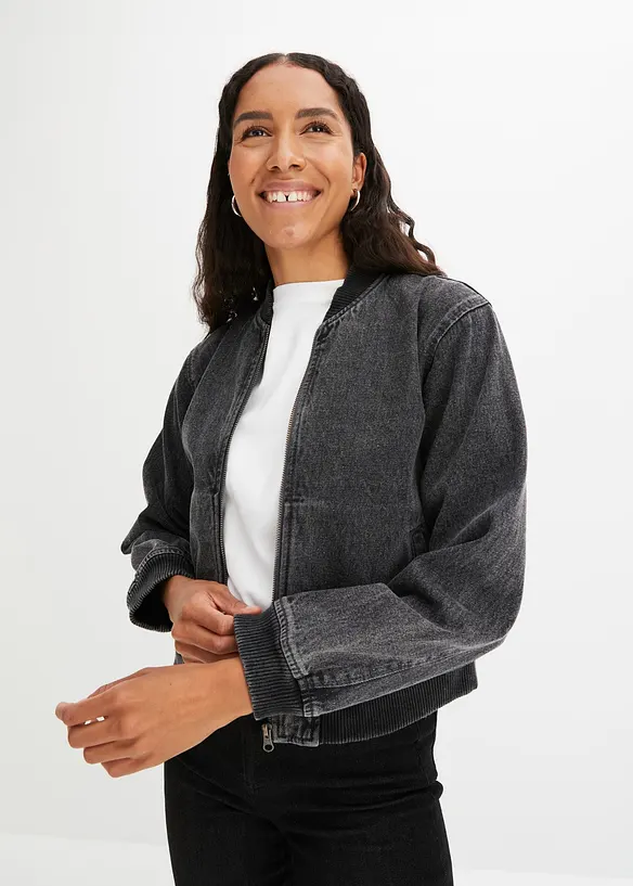 Denim bomberjakke, bonprix
