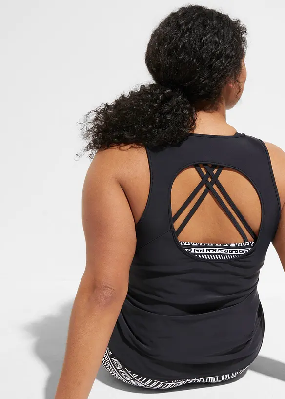 Tankini (3-delt sett) med bustier-bikinioverdel, bonprix