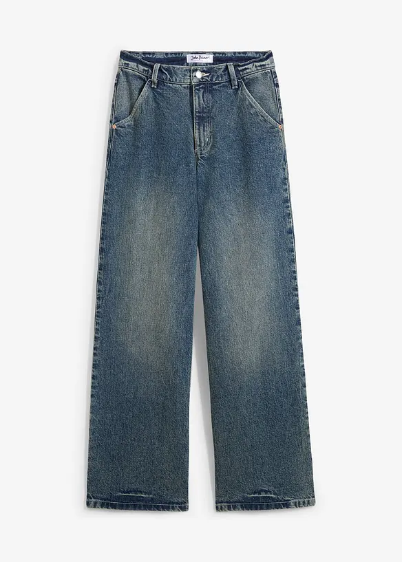 Wide Leg-jeans High Waist, Low Stretch, bonprix