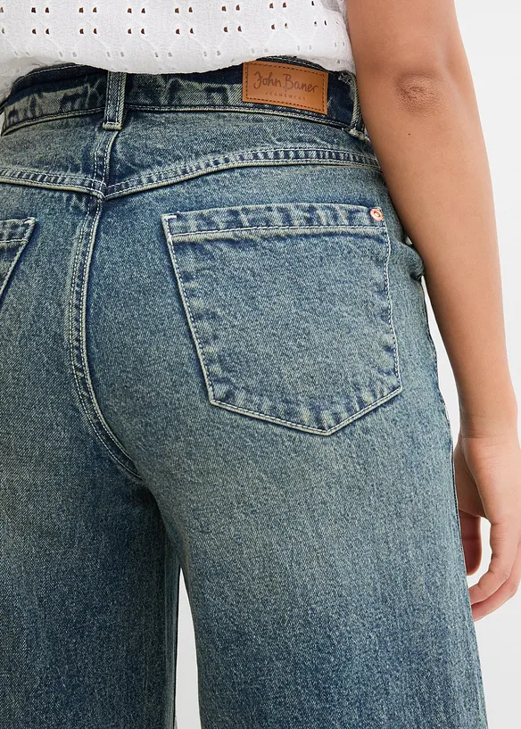 Wide Leg-jeans High Waist, Low Stretch, bonprix
