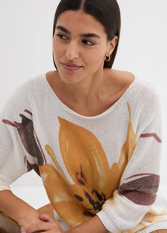 Genser med blomsterprint, bonprix