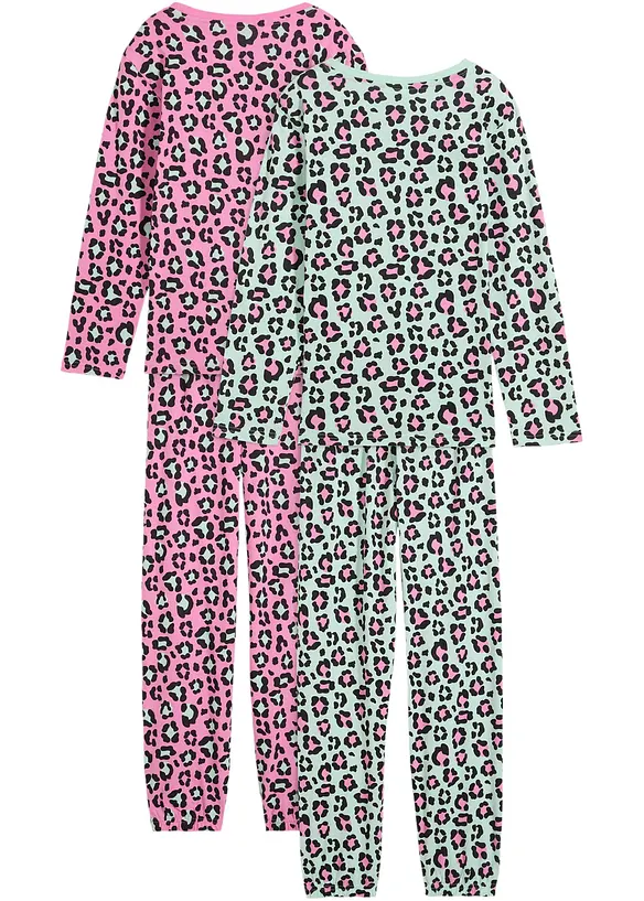 Pyjamas i myk bomull (4-delt sett), bonprix